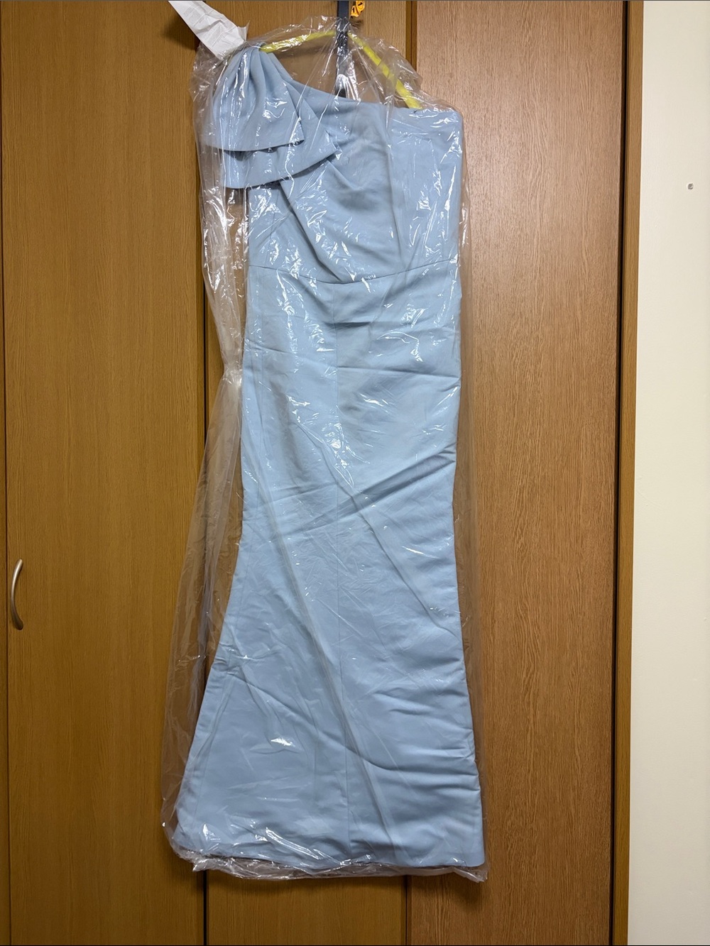 Light Blue One-Shoulder Formal Gown
